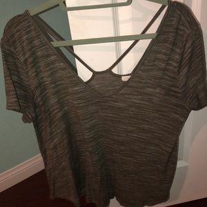 Army Green Flowy Shirt
